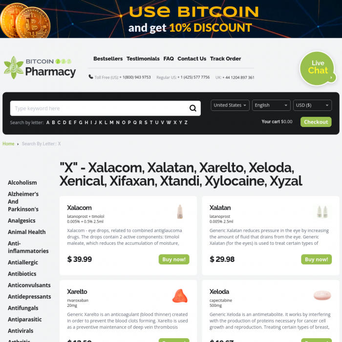 Skærmbillede af Bitcoin Pharmacy